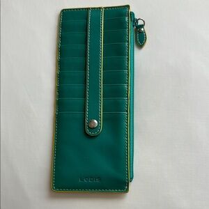 Lodis Green Wallet with Yellow Accents